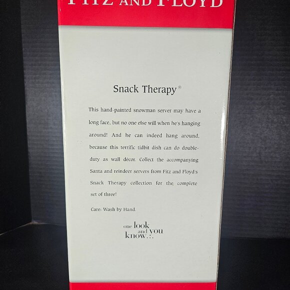 Fitz & Floyd Snack Therapy Snowman Server/Tray/Platter Wall Hanging Original Box - Picture 3 of 10